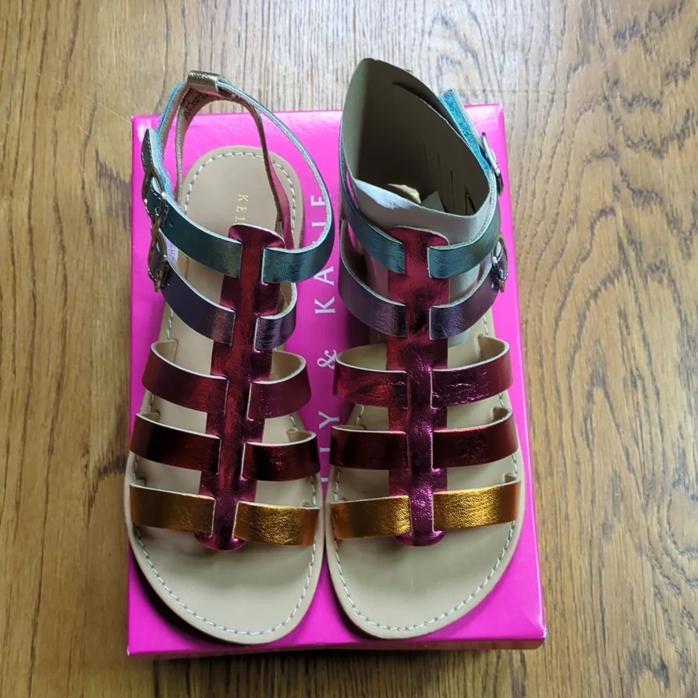 NIB Kelly & Katie Chloe Gladiator Rainbow Sandal Kids Size 2